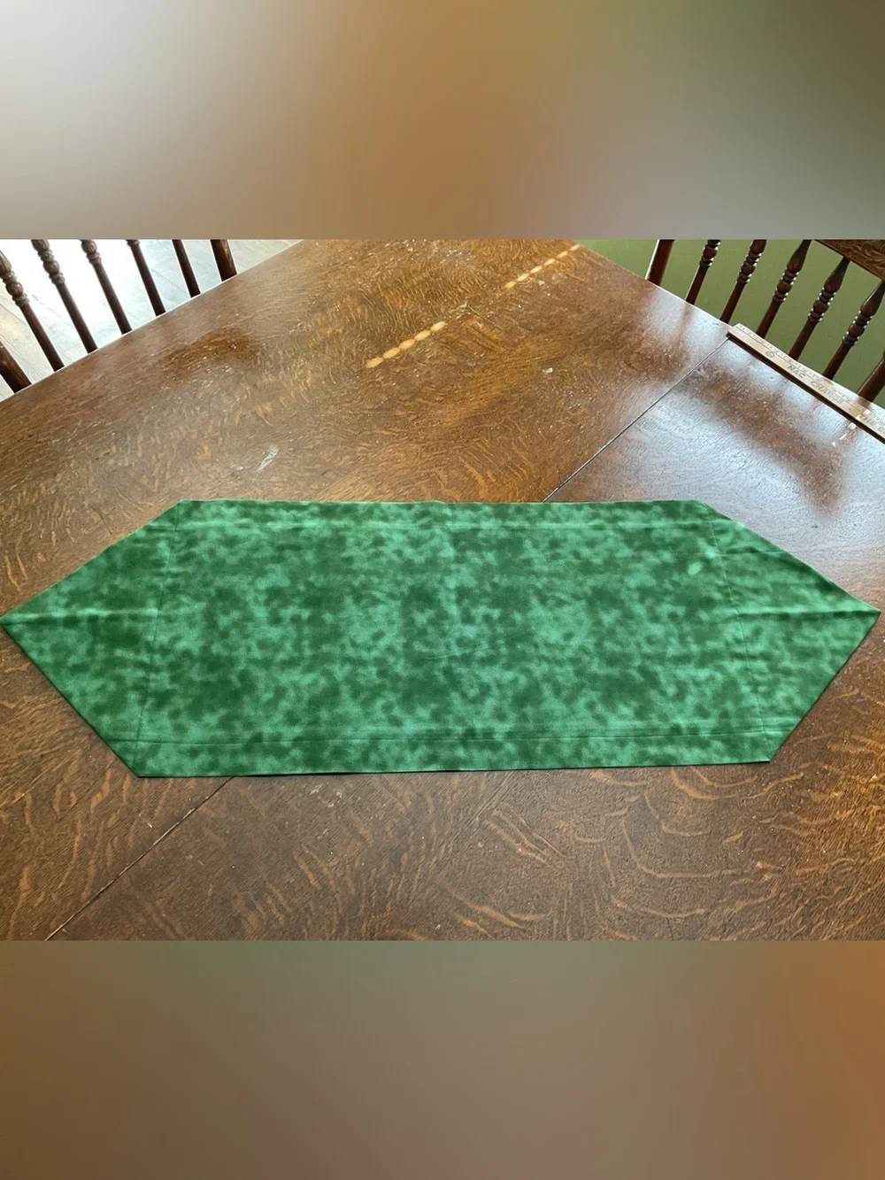 Handmade Green and Red Poinsettia Table Runner - Festive Holiday Dining Accent